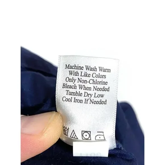 Coldwater Creek Navy Blue Pants Pull On Front Tie Pockets Womens Plus 1X 16W 18W - Picture 8 of 8